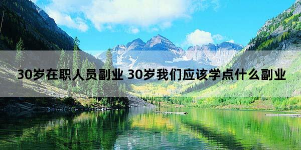 30岁在职人员副业 30岁我们应该学点什么副业